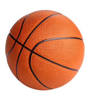 un perspectiva de un baloncesto enfatizando sus redondo forma, consistente textura, y negrita negro líneas creando Perfecto segmentos png