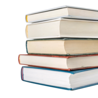 A neatly piled stack of books with colorful bindings and crisp, unevenly aligned pages. A testament to knowledge, storytelling, and endless learning png