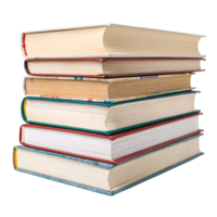 A tall, colorful stack of books with textured spines. Each one brimming with knowledge, waiting to transport readers into different worlds and ideas png