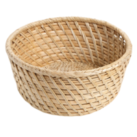 A slanted view of a woven basket, highlighting its smooth structure and diagonal crisscross pattern, crafted with natural materials png