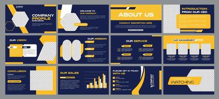 modern company profile template for corporate business presentation elegant design fully editable vector