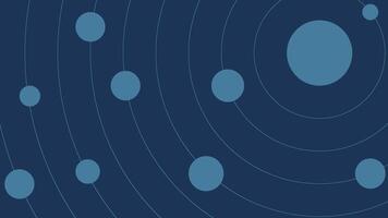 4K Blue Solar System Inspired Concentric Circle Background Flat Minimalist 2D Design vector
