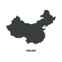 illustration of a China map silhouette isolated on a white background. Perfect for geographic, regional and artistic representations designs. vector