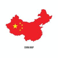 illustration of a Red China map isolated on a white background. Perfect for geographic, regional and artistic representations designs. Flag like China map. vector
