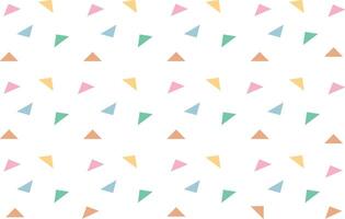 Colorful triangles birthday geometric pattern on white background, elegant ornaments, design for decoration, wrapping paper, print, fabric or textile vector