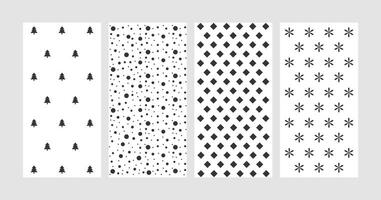 Collection of Christmas patterns with winter elements, design for Holidays decoration, wrapping paper, print, fabric or textile, lovely cards vector