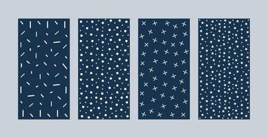 Blue geometric patterns set, design for decoration, wrapping paper, print, fabric or textile, wonderful collection, cute cards art vector