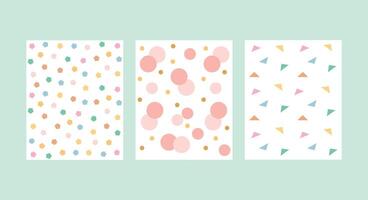 Fashion collection of seamless abstract geometric patterns, design for decoration, wrapping paper, print, fabric or textile, stylish set lovely card vector