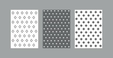 Cute set seamless pattern of geometric shapes, grey, lovely cards, design for decoration, wrapping paper, print, fabric or textile vector