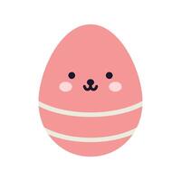 Flat easter egg with a playful face and decorative patterns. A fun and cheerful design for easter themes. Cute easter egg. vector