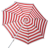 Angled view of the red-and-white striped umbrella, revealing the metallic frame and dynamic striped patterns radiating outward png
