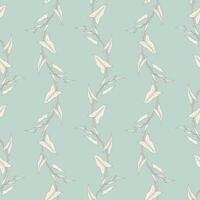 Seamless pattern with stems and leaves of convolvulus. Template with morning glory plant for fashion prints. Light turquoise background vector