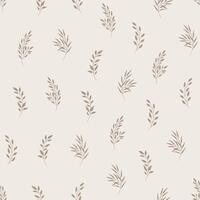 Seamless pattern with leaves. Natural eco friendly background. Hand drawn in trendy style, rustic theme. Fashion print for fabric, wrapping, greeting cards, wedding invitations. vector