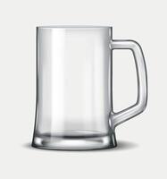 3D illustration of a glass beer mug with a sturdy handle. Suitable for bar, pub, brewery, and drinking-related projects, mockups, and product presentations. vector