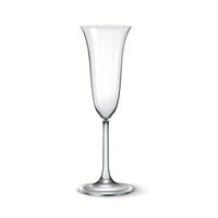 Realistic 3D illustration of a champagne flute with a flared rim. Ideal for sparkling wine, special events, and celebratory occasions. vector