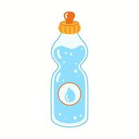 Illustration of a sports water bottle with an ergonomic orange cap, designed for hydration on the go and active lifestyles. vector