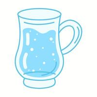 Illustration of a stylish water mug with a curved handle, symbolizing hydration and simplicity in daily drinking. vector