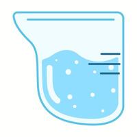 Illustration of a measuring cup filled with water, representing precision, cooking, and scientific hydration applications. vector