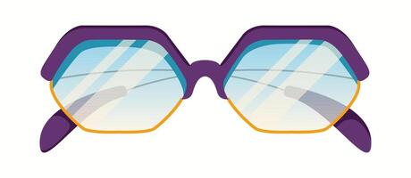 Timeless aviator sunglasses with a blue frame and gradient-tinted lenses. A must-have fashion accessory known for its stylish, adventurous appeal. vector