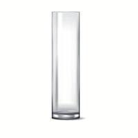 3D realistic illustration of a round glass vase featuring a smooth curved design. Ideal for floral decorations and modern home interiors. vector