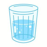 Illustration of a classic, minimalist glass filled with water, representing hydration, purity, and a simple lifestyle. vector