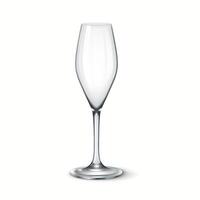 Realistic 3D illustration of an elegant champagne glass with a flared bowl. Perfect for serving sparkling wine and celebratory drinks. vector