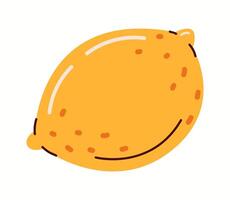 Illustration of a whole yellow lemon with a textured peel. A simple and modern representation of a citrus fruit in a flat design. vector