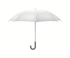 Classic mockup umbrella-cane open and ready for rain realistic illustration. Bad weather protection accessory 3d object on white background vector