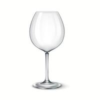 Realistic 3D illustration of a classic large round wine glass, ideal for serving red wine in formal dining or bar settings. vector