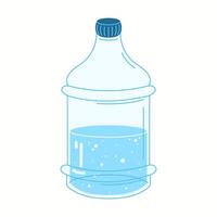 Illustration of a big plastic water container with a secure blue cap, designed for storage and bulk hydration needs. vector