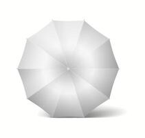 Umbrella dome opened wide realistic illustration. Reliable protection from rain and sun with mockup design 3d object on white background vector