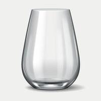 Realistic 3D illustration of a rounded wine glass with smooth edges. Ideal for wine-tasting, bar setups, elegant dining, and luxury glassware design. vector