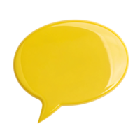 A yellow speech bubble, showcasing a polished surface and modern simplicity, symbolizing brightness and positivity in communication png