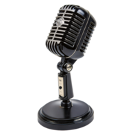 A classic microphone with a similar vintage black design, adjustable stand, and modern functionality for optimal sound quality png