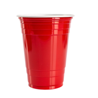 A glossy red cup with a sturdy rim and a simple, lightweight design. Perfect for beverages at casual events or parties png