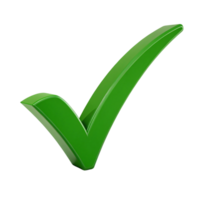 A green checkmark with a polished surface, slightly different in angle, emphasizing approval or environmentally conscious choices png