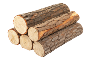 A bundle of neatly cut logs with visible bark and rings, representing natural warmth, construction materials, or a rustic aesthetic png
