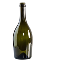 A green glass bottle, subtly textured with rounded shoulders and a tapered neck, emphasizing its elegant simplicity png