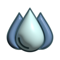 3D Water Droplet Icon Blue Liquid Symbol with Abstract Design png