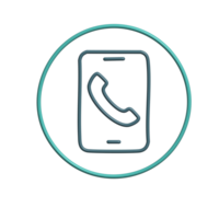 3d esboço telefone ligar ícone com Smartphone e circular quadro, Armação png