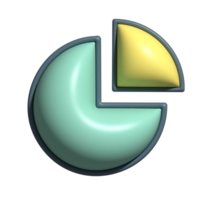 3D Pie Chart Icon Data Analytics and Statistics Symbol in Green and Yellow png