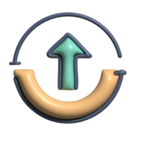 3D Upload Icon Upward Arrow with Circular Progress png