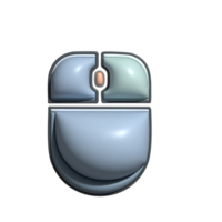 Stylized Blue Computer Mouse Icon with Split Button Design png