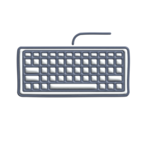 Outline Wired Keyboard Icon with Minimalist Design png