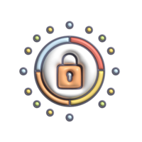 3D Security Lock Icon Cybersecurity and Data Protection Symbol png