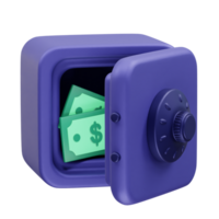 Secure Savings in a Digital Safe icon illustration 3d. Vault icon 3d render png