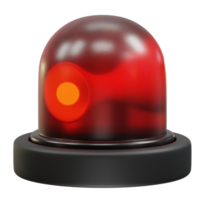 Red Emergency Beacon Light icon 3d. Warning light icon 3d rendering illustration png