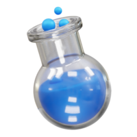 Science Experiment in a Flask icon 3d render. chemical jar icon render illustration png