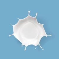 Mil splash in blue background. Splashed milk isolated. vector
