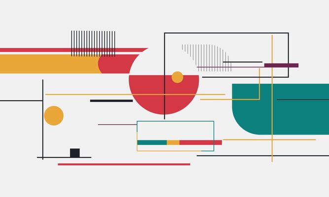 Abstract geometric design with lines and shapes
